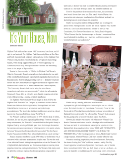 It`s Your House,Now - The Highland Park Community House