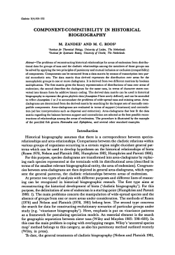 Component-compatibility in historical biogeography - UvA-DARE