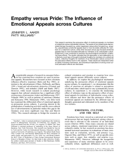 Empathy versus Pride: The Influence of Emotional Appeals across