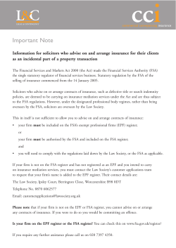Information for solicitors who advise on and arrange