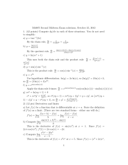 M408N Second Midterm Exam solutions, October 25, 2012 1. (42