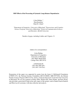 ERP Effects of the Processing of Syntactic Long