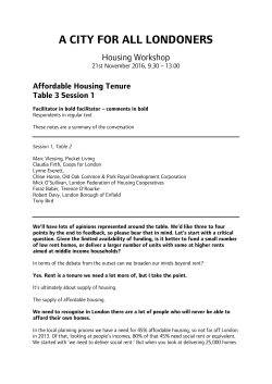 Affordable Housing Tenure