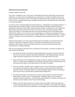 Editing and the Grant Professional by David Lindeman, CFRE, GPC