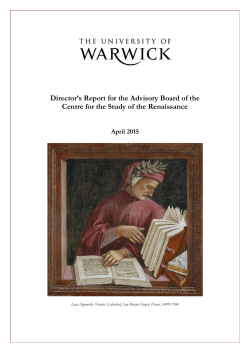 Director`s Report for the Advisory Board of the Centre for the Study of