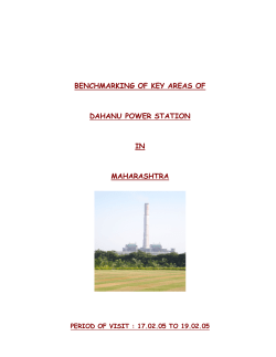 benchmarking of key areas of dahanu power station in