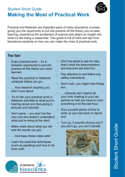 Making the Most of Practical Work Student Short Guide