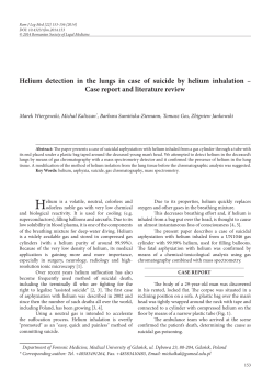 Helium detection in the lungs in case of suicide by helium inhalation