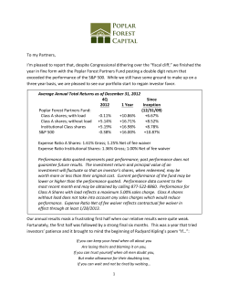 To my Partners, I`m pleased to report that, despite Congressional