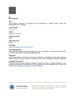 The European Transect: An Organic way for Architecture to Develop