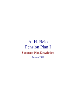 AH Belo Pension Plan I