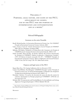 Preamble I: Purposes, Legal Nature, and Scope of the PICC
