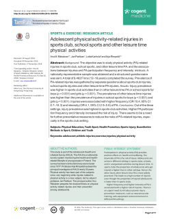 Adolescent physical activity-related injuries in sports club