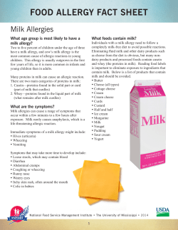 food allergy fact sheet