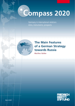 The Main Features of a German Strategy towards Russia