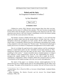 Rahab and the Spies An Exegetical Evaluation of Joshua 2 by Ken