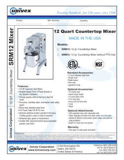 SRM12 Mixer - Univex Corporation