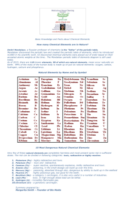 Basic Knowledge and Facts about Chemical Elements How many