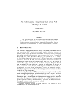 An Alternating Projection that Does Not Converge in Norm Hein