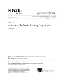 Assessment of A Service-Learning Programmme