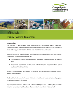 minerals policy statement - Campaign for National Parks