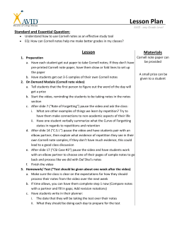 Focused Cornell Notes Handout