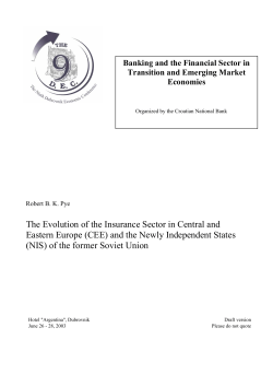 The Evolution of the Insurance Sector in Central and Eastern Europe