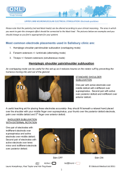 Most common electrode placements used in Salisbury clinic are