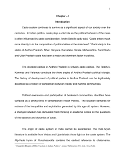 1 Chapter – I Introduction Caste system continues to