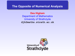The Opposite of Numerical Analysis