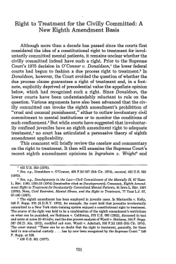 Right to Treatment for the Civilly Committed: A New Eighth