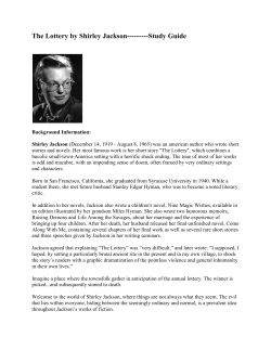 The Lottery by Shirley Jackson study guide