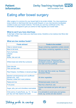 eating after bowel surgery - Derby Teaching Hospitals NHS