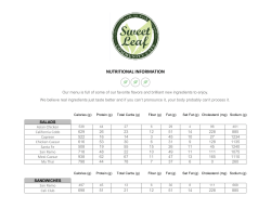 nutritional information