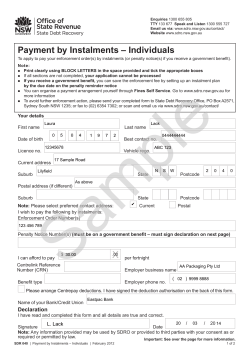 Payment by Instalments &ndash; Individuals