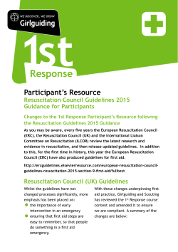 Handout for participants on 1st Response updates