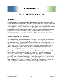 Factors Affecting Instruction