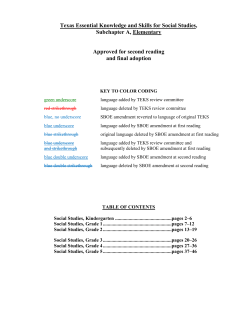 Texas Essential Knowledge and Skills for Social Studies Subchapter