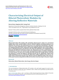Characterizing Electrical Output of Bifacial Photovoltaic Modules by