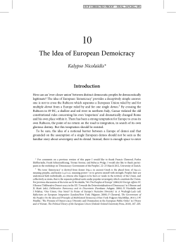 The Idea of European Demoicracy