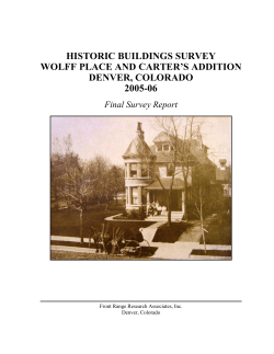 historic buildings survey wolff place and carter`s