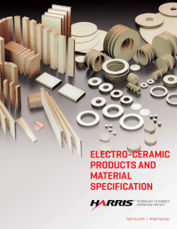Harris Electro Ceramic Products and Material Specification