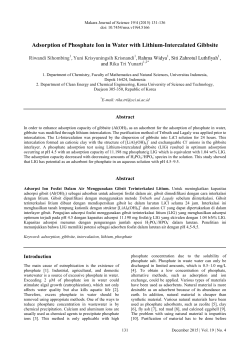 Adsorption of Phosphate Ion in Water with Lithium