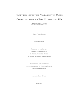 Pwnetizer: Improving Availability in Cloud Computing through Fast