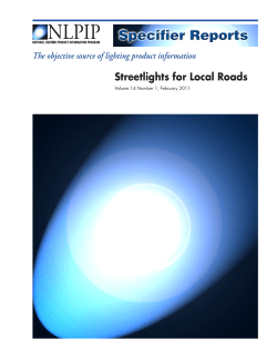 Streetlights for Local Roads - Lighting Research Center