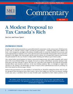 A Modest Proposal to Tax Canada`s Rich - Macdonald
