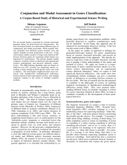 Conjunction and Modal Assessment in Genre