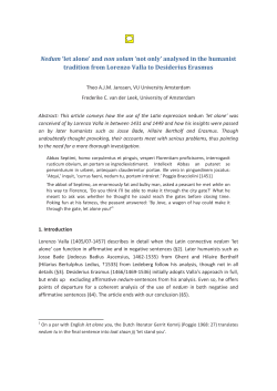 Nedum `let alone` and non solum `not only` analysed in - FGW-VU