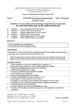 Guidelines for the conduct of the Listening