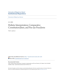 Holistic Interpretation, Comparative Constitutionalism, and Fiss